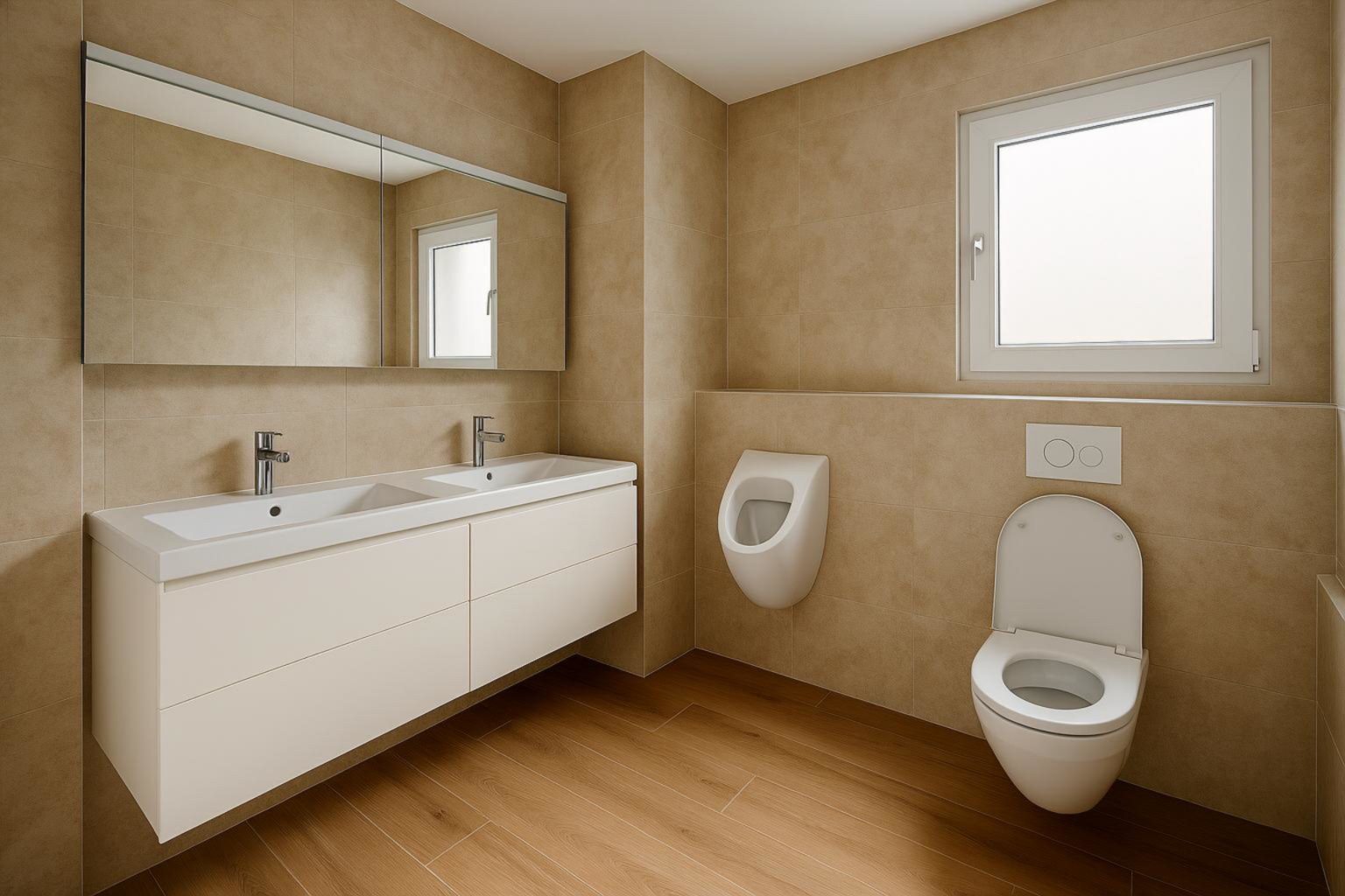 Salle de bain moderne réalisée par ENBAK Sàrl